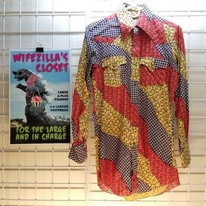 H Bar C Ranchwear Vintage Long Tail Western Shirt
